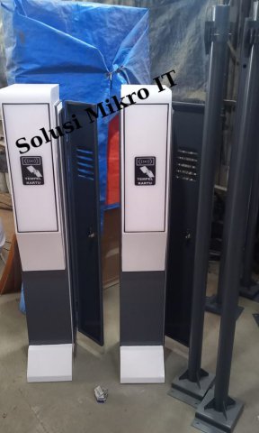 Dispenser dan Tiang Palang pintu otomatis