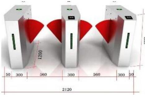 Flap Barrier Two Channels (Transparent Wings)