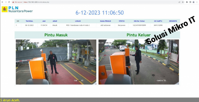 PLTMG Arun Monitoring Palang pintu otomatis